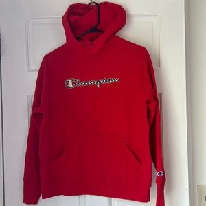 Red Vintage Style CHAMPION hoodie